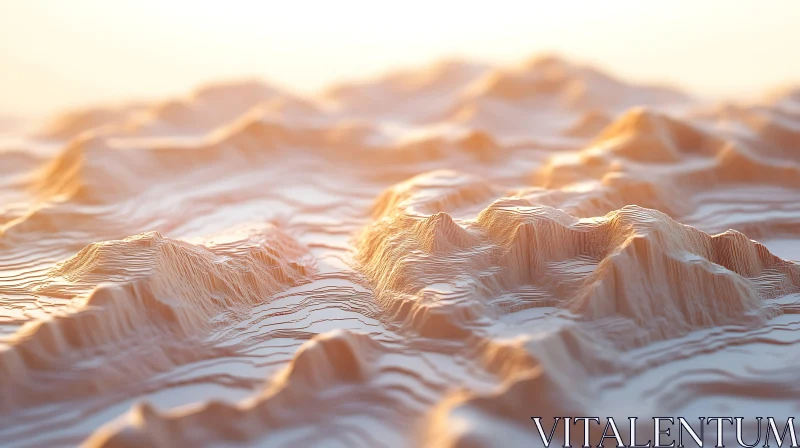 Undulating Abstract Landscape with Muted Tones AI Image