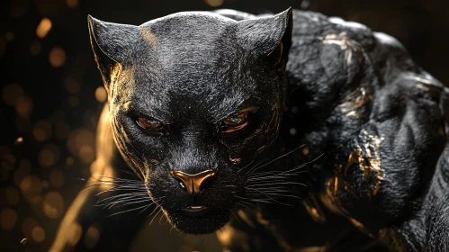 Panther with Golden Details