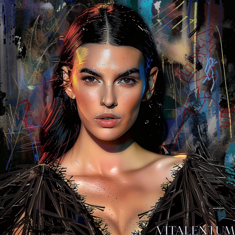 Kendall Jenner Abstract Art AI Image