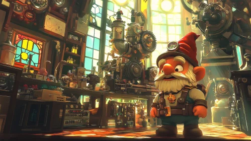 Steampunk Gnome and Mechanical Wonders