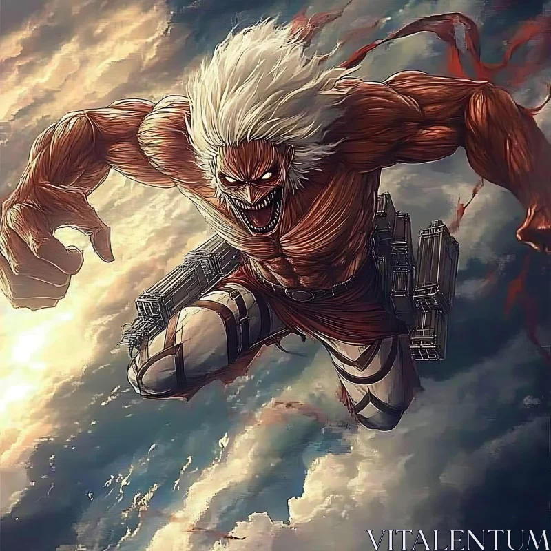 AI ART Fierce Titan in Battle Stance