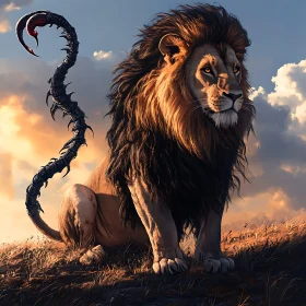 Majestic Lion with Scorpion Tail