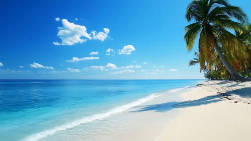 Tropical Beach Scene with Turquoise Sea