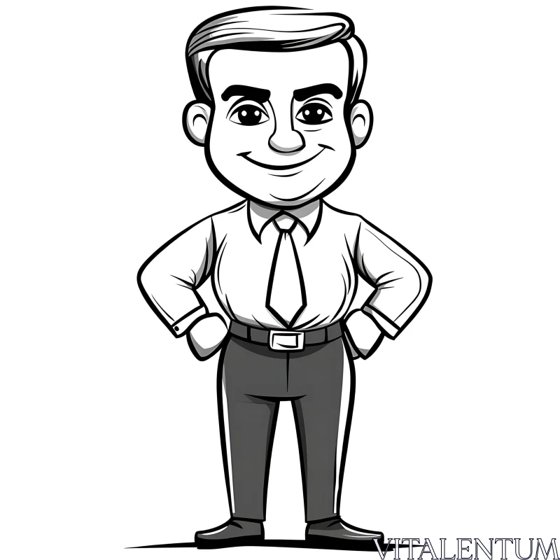 AI ART Cartoon Man with Tie