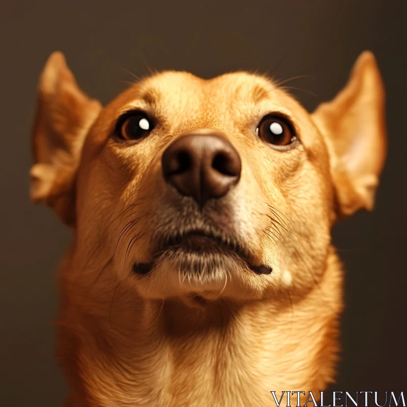 Pet Photography: Close-Up of a Dog's Face AI Image