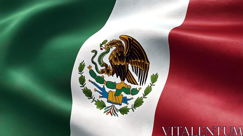 Mexican Flag in Motion AI Image