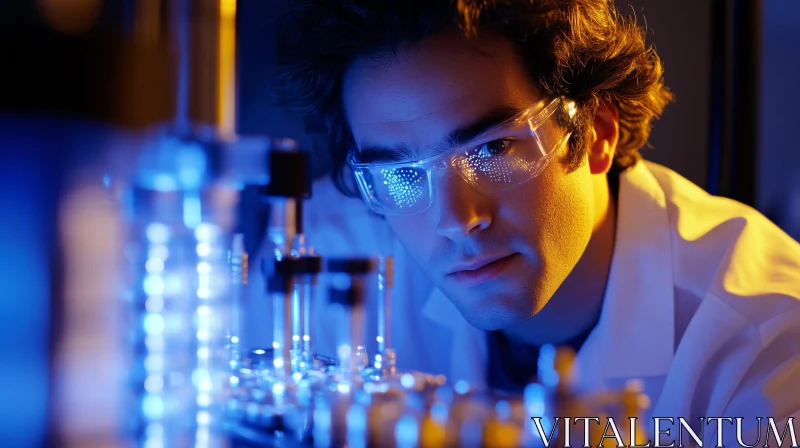AI ART Close-up of a Scientist in a Lab