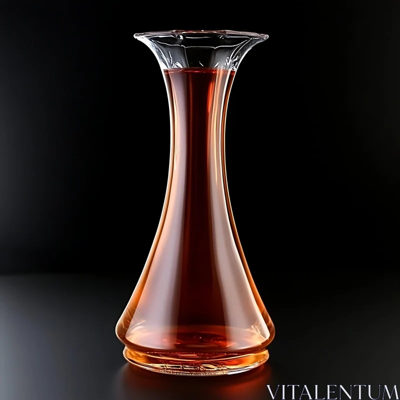 Graceful Glass Carafe Filled with Amber Beverage AI Image