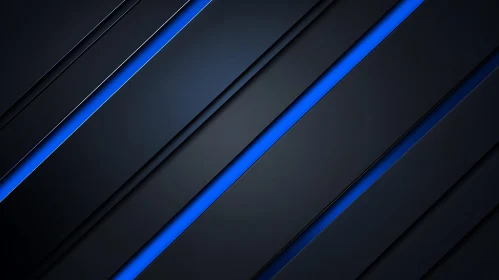 Modern Abstract Composition in Black and Blue