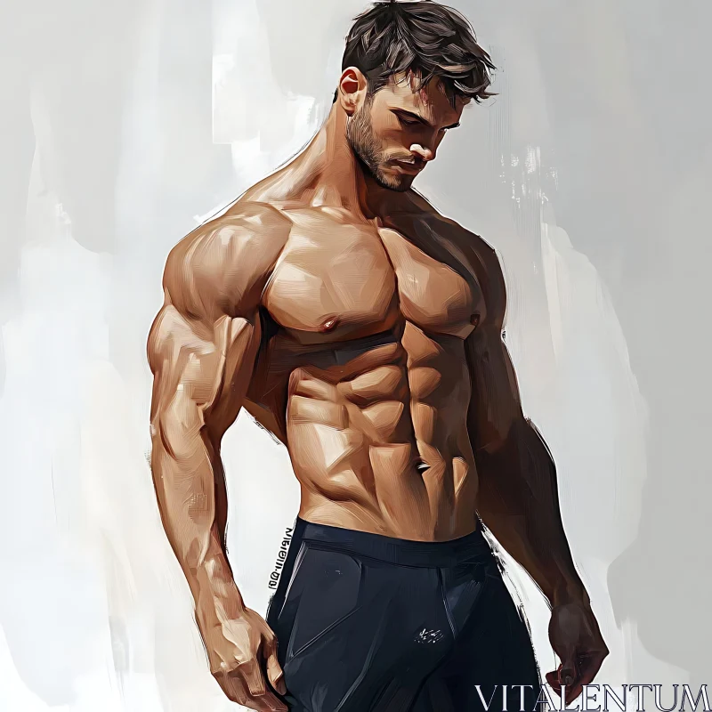 AI ART Athletic Man Digital Art