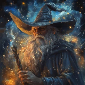 Celestial Wizard with Magical Staff