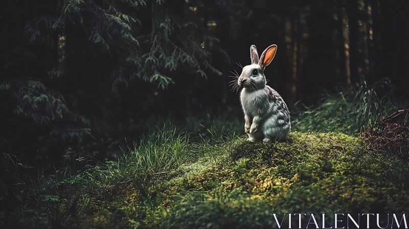 AI ART Hare in Woodland Scene