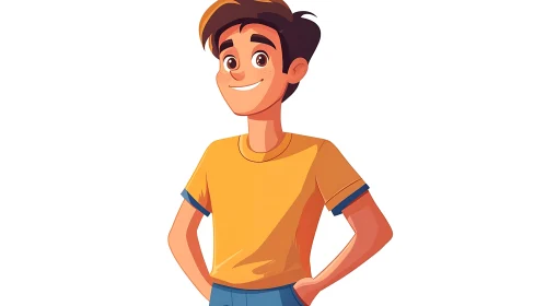 Smiling Boy Cartoon Character