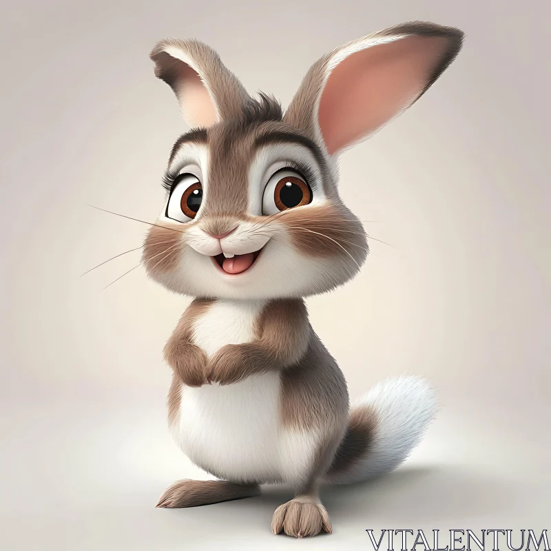 Happy Bunny Character Illustration AI Image