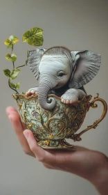 Baby Elephant in a Teacup Image