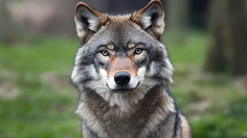 Intense Wolf Gaze Animal Portrait