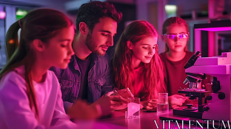 Family Science Time AI Image