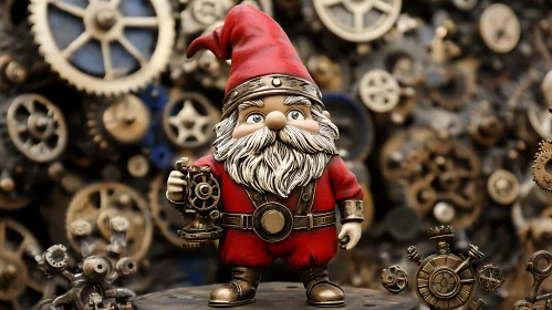 Mechanical Gnome in Steampunk Setting