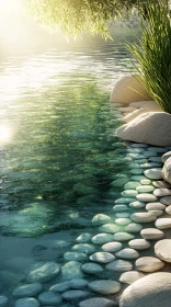 Tranquil Pebble-Laden Riverside