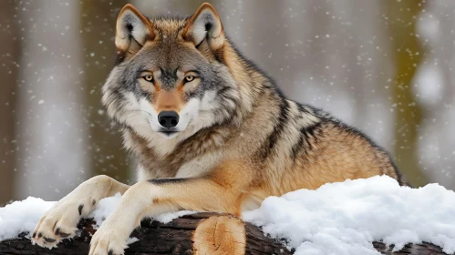 Snowy Wolf Portrait