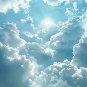 Heavenly Sky: Clouds Bathed in Sunlight
