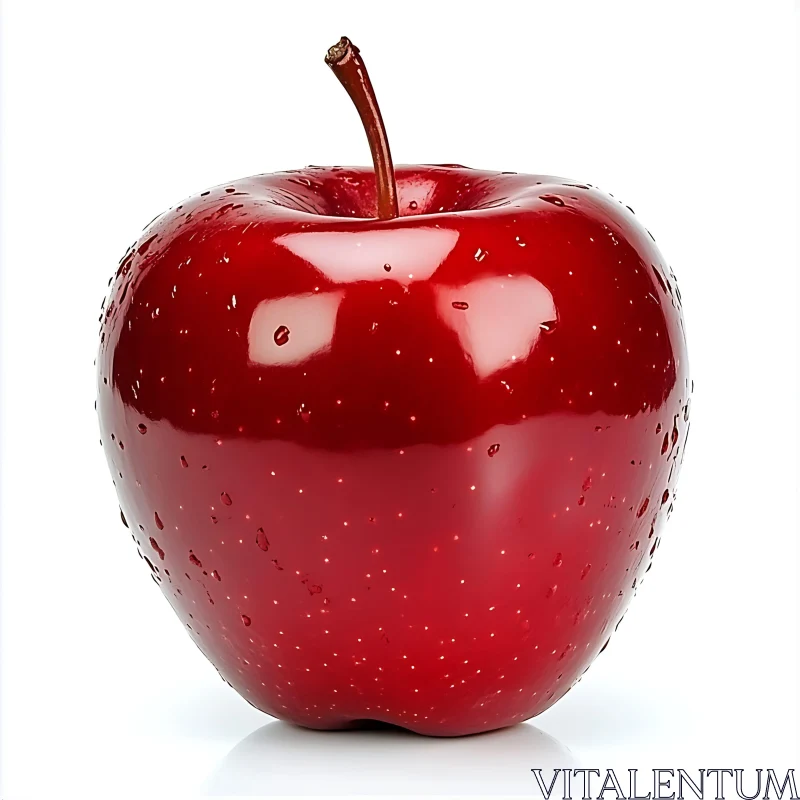 Fresh Red Apple Close-up AI Image