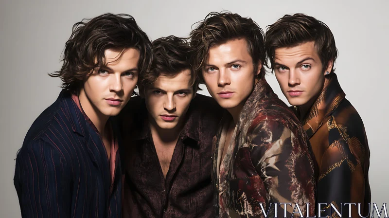 Four Men Fashion Portrait AI Image