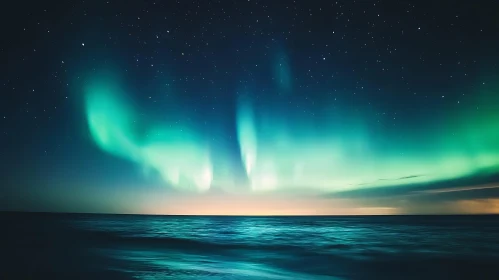 Northern Lights Sea Reflection