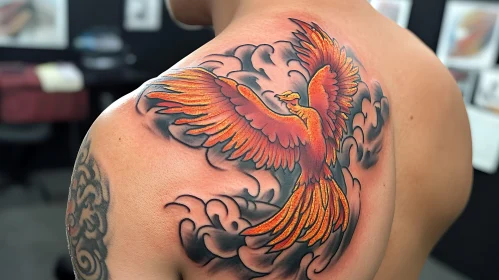 Phoenix Rising Tattoo Design