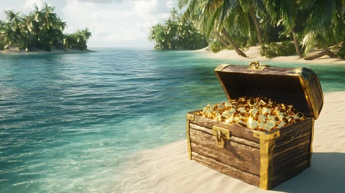 Hidden Gold Treasure on Tropical Island