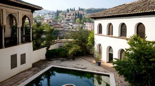 Historic Mediterranean Courtyard with Reflective Pool