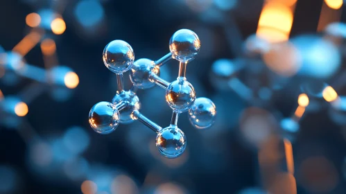 Detailed Atom Structure Scientific Visualization