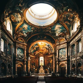 Baroque Church Ceiling and Altar