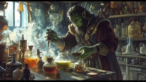 Orcish Alchemist at Work