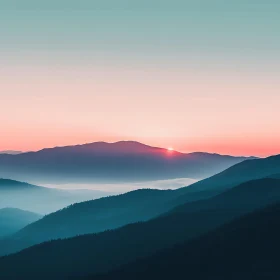 Mountain Range at Sunrise