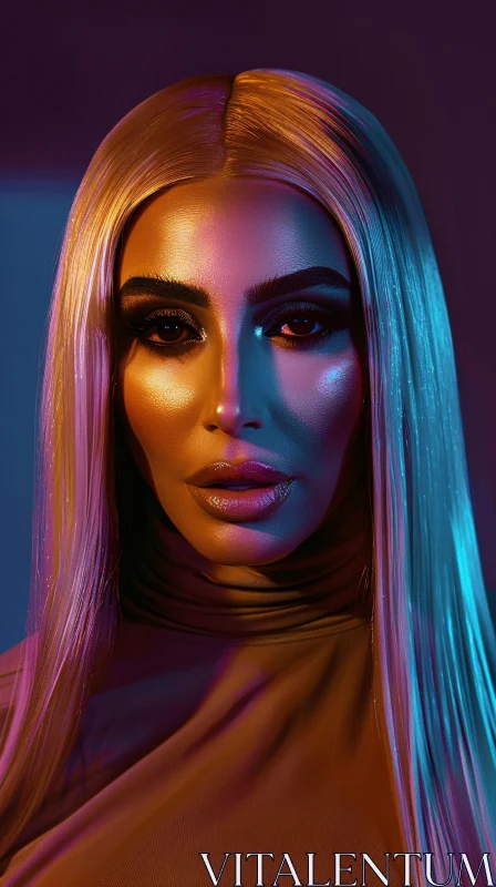 AI ART Glamorous Portrait of Kim Kardashian