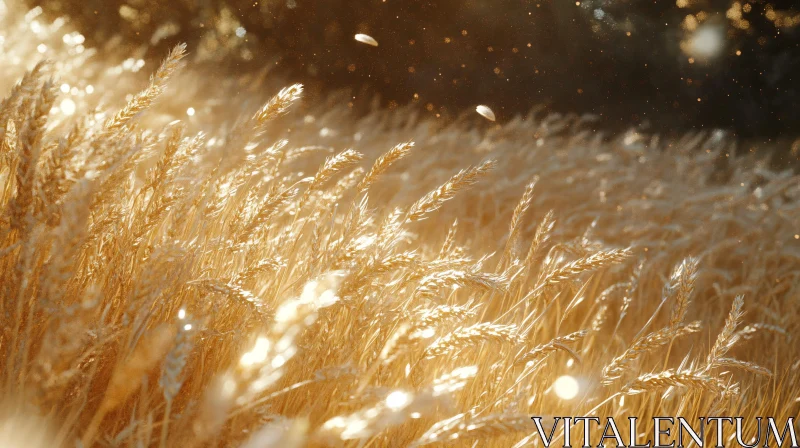 Sunlit Golden Wheat Field AI Image