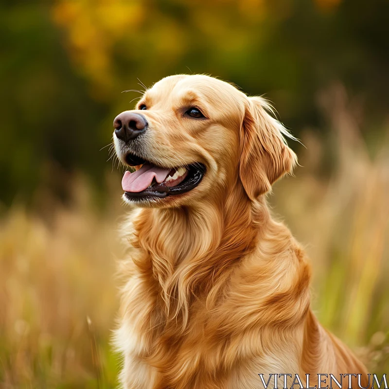 Joyful Golden Retriever Portrait AI Image