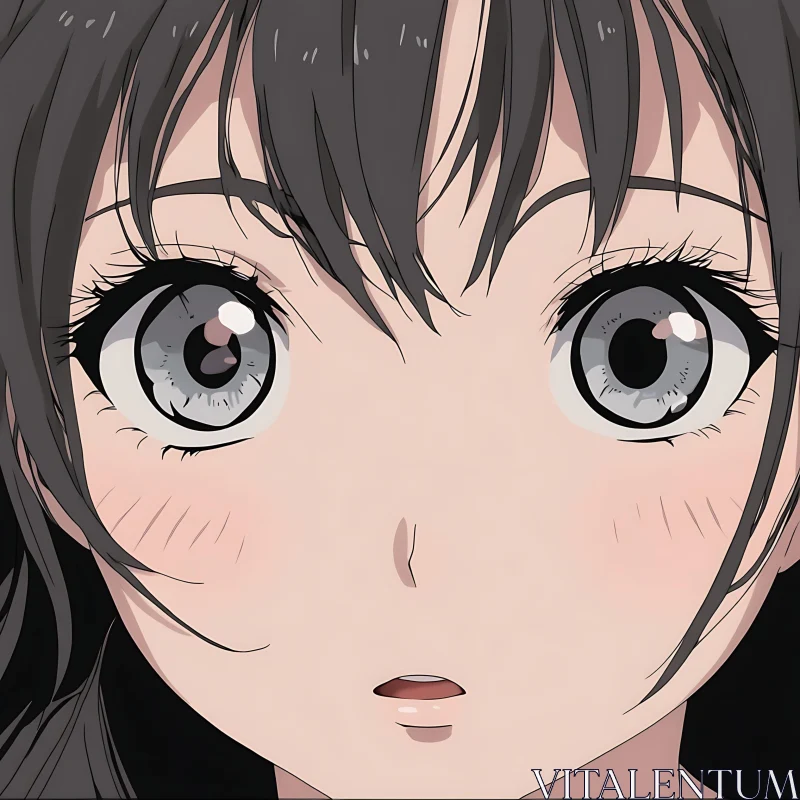 Anime Girl Face Close-Up AI Image