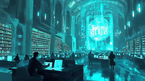 Cyan Lit Library of the Future