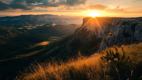 Mountain Peak at Sunset