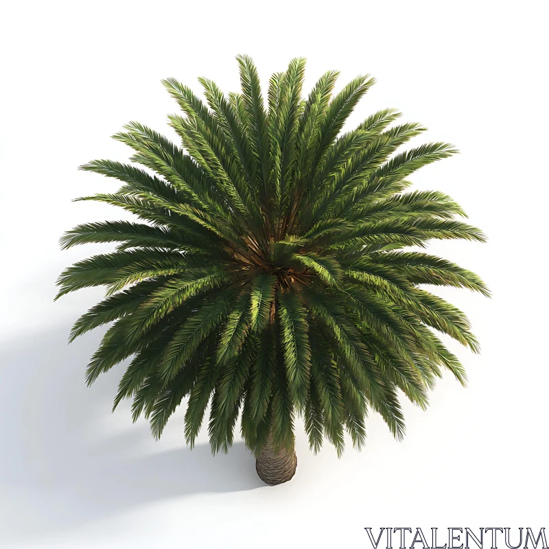 AI ART Top-Down View of a Palm Tree