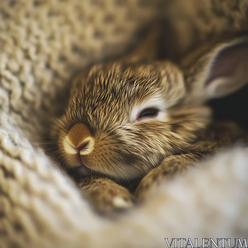 Peaceful Rabbit Resting AI Image