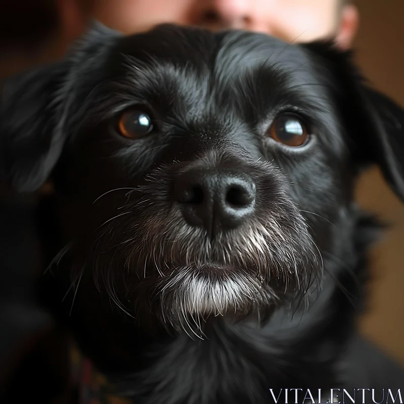 Black Dog Portrait with Expressive Eyes AI Image