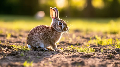 Gentle Bunny Portrait in Nature