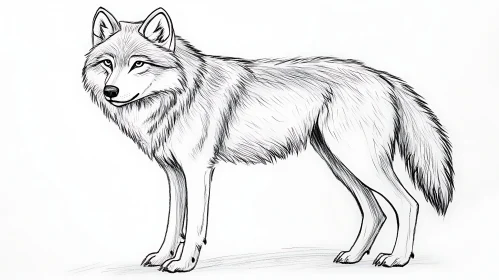 Monochrome Wolf Illustration