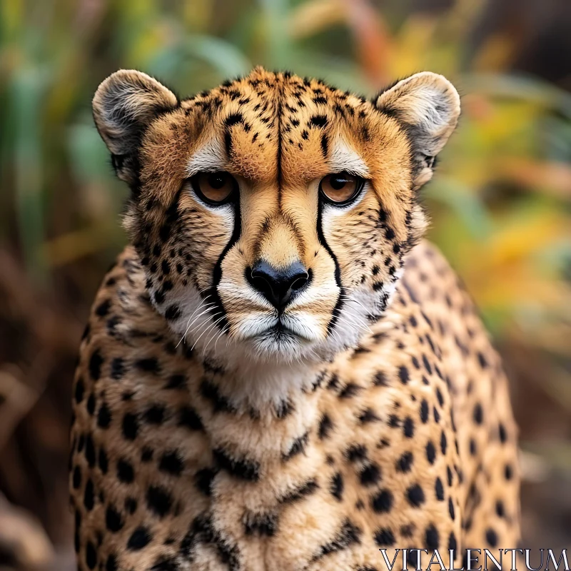 Close-up of a Cheetah Face AI Image