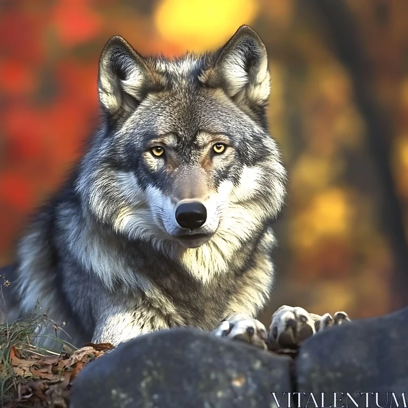 AI ART Wolf's Stare: A Portrait of Wilderness