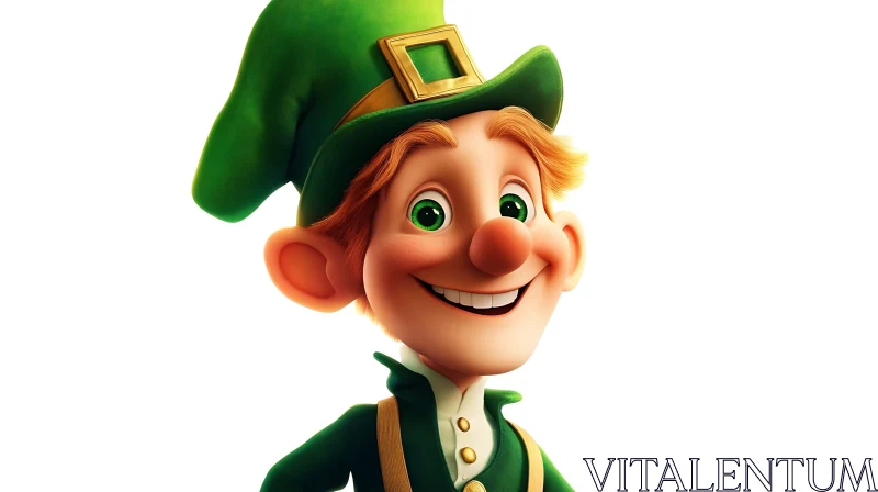 Happy Leprechaun Cartoon Character AI Image