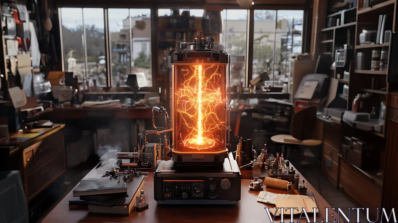 Electrical Machine in Old Laboratory AI Image